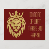 Carte Postale Lion Avec Couronne - Style Or 3 (Devant)