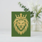 Carte Postale Lion Avec Couronne - Style Or 3 (Debout devant)
