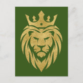 Carte Postale Lion Avec Couronne - Style Or 3 (Devant)