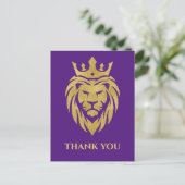 Carte Postale Lion Avec Couronne - Style Or 3 (Debout devant)