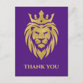 Carte Postale Lion Avec Couronne - Style Or 3 (Devant)