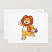 Carte Postale Lion avec de la viande (Devant / Derrière)