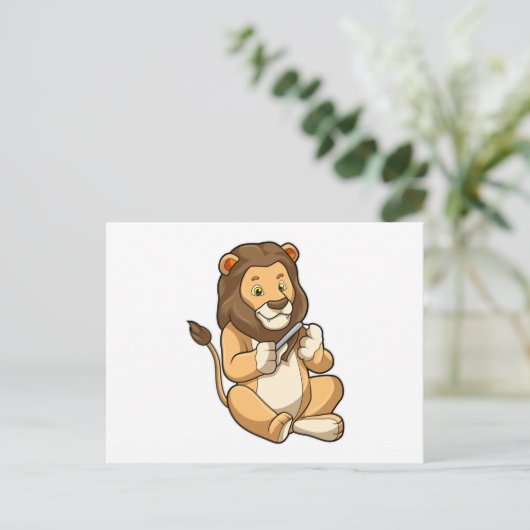 Carte Postale Lion avec flèches à clous (Debout devant)