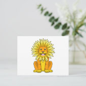 Carte Postale Lion avec fleur de tournesol (Debout devant)