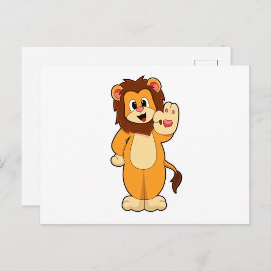 Carte Postale Lion avec Mane (Devant / Derrière)