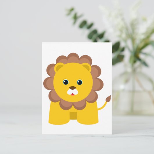 Carte Postale Lion bébé mignon (Debout devant)