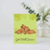 Carte Postale Lion bébé mignon et encouragement bien vert (Debout devant)