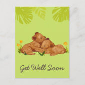 Carte Postale Lion bébé mignon et encouragement bien vert (Devant)