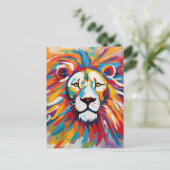 Carte Postale Lion blanc de beauté abstraite (Debout devant)