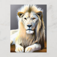Lion blanc majestueux avec différents yeux colorés