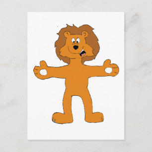 Carte Postale Lion caricature très ami