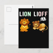 Carte Postale Lion couché de chrysalide d'animal fatigué (Devant / Derrière)