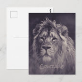 Carte Postale Lion Courage Roi de la Jungle (Devant / Derrière)