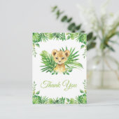 Carte Postale Lion Cub Végétation tropicale Anniversaire Merci (Debout devant)