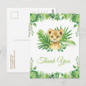 Carte Postale Lion Cub Végétation tropicale Anniversaire Merci (Devant / Derrière)