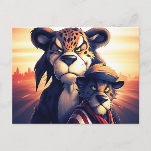 Carte Postale Lion Cute (Devant)