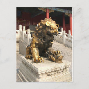 Carte Postale Lion de bronze de ville interdit