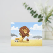 Carte postale Lion de football (Debout devant)