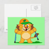 Carte Postale Lion de marche nordique (Devant / Derrière)