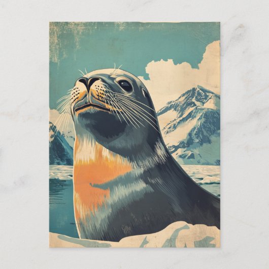 Carte Postale Lion de mer vintage (Devant)