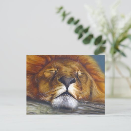Carte Postale Lion dormant (Debout devant)
