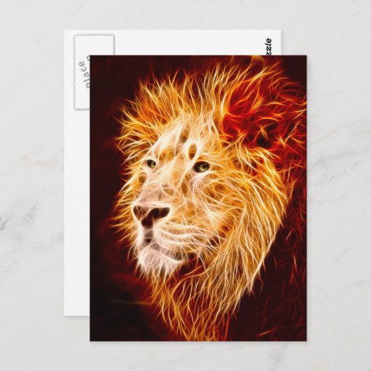 Carte Postale Lion élémentaire (Devant / Derrière)
