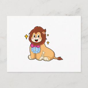 Carte Postale Lion en Gentleman avec Cravate.PNG