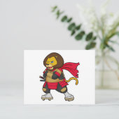 Carte Postale Lion en Guerrier avec Cape (Debout devant)