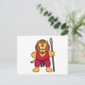Carte Postale Lion en guerrier avec lance (Debout devant)