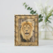 Carte Postale Lion encadré (Debout devant)