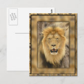 Carte Postale Lion encadré (Devant / Derrière)