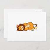 Carte Postale Lion endormi (Devant / Derrière)