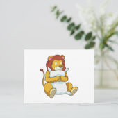 Carte Postale Lion endormi avec oreiller (Debout devant)