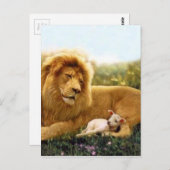 Carte Postale Lion et agneau (Devant / Derrière)
