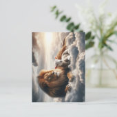 Carte postale Lion et agneau (Debout devant)