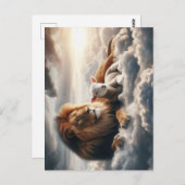 Carte postale Lion et agneau (Devant / Derrière)