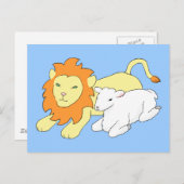 Carte Postale Lion et agneau (Devant / Derrière)