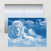 Carte Postale Lion et agneau dans les nuages (Devant / Derrière)