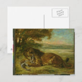 Carte Postale Lion et Alligator, 1863 (Devant / Derrière)