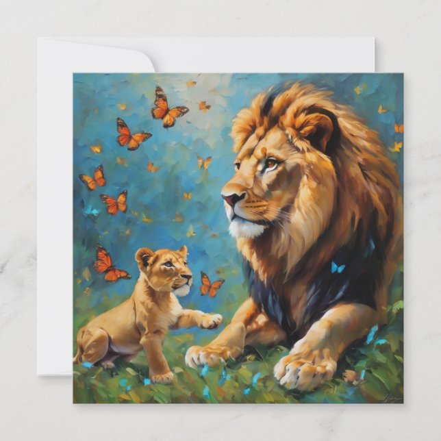 Carte postale Lion Et Cub (Devant)