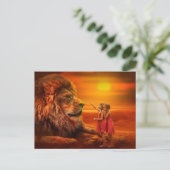 Carte Postale Lion et enfants (Debout devant)
