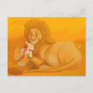 Carte postale Lion et l'Agneau