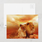 Carte Postale Lion et Lion (Devant / Derrière)