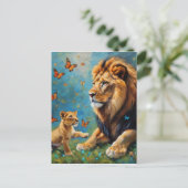 Carte Postale Lion Et Petit (Debout devant)