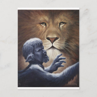 Carte Postale Lion et statue
