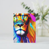 Carte Postale Lion Face Imaginaire mystique (Debout devant)