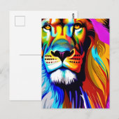 Carte Postale Lion Face Imaginaire mystique (Devant / Derrière)
