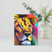 Carte Postale Lion Face Imaginaire mystique (Debout devant)