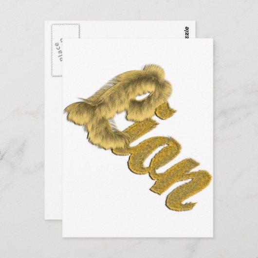 Carte Postale Lion - Furry Text (Devant / Derrière)