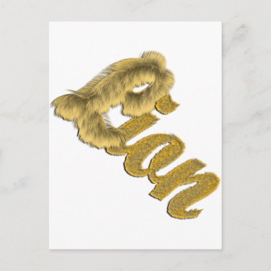 Carte Postale Lion - Furry Text (Devant)
